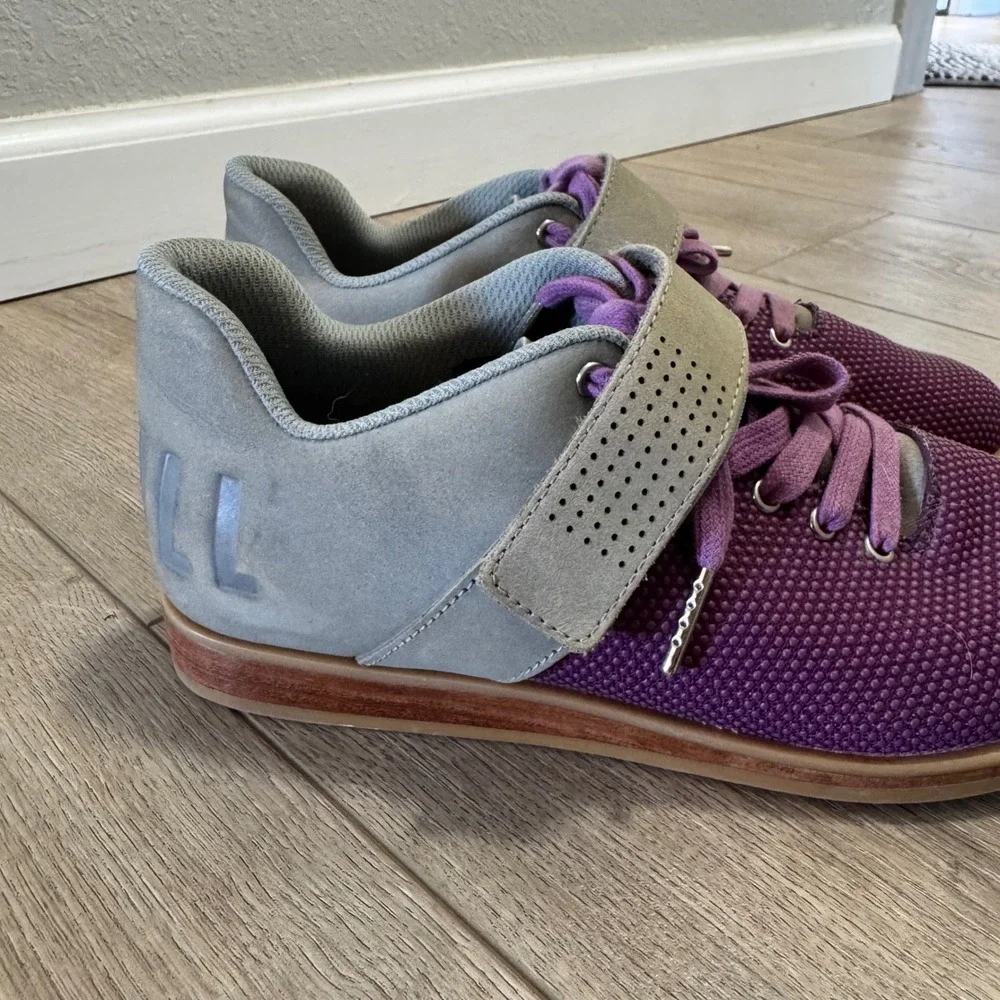 NOBULL Lifter Purple Grey Weightlifting Shoes Mens 6 Womens 7.5 CrossFit gumsole